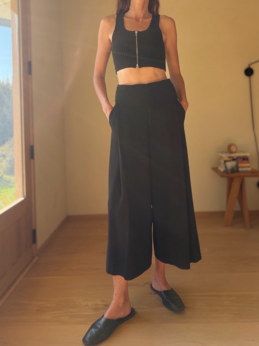 Women’s Black Wide-Leg cropped pants ALEXANDER WANG